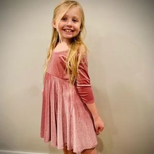 Girls Dusty Rose Swing Dress